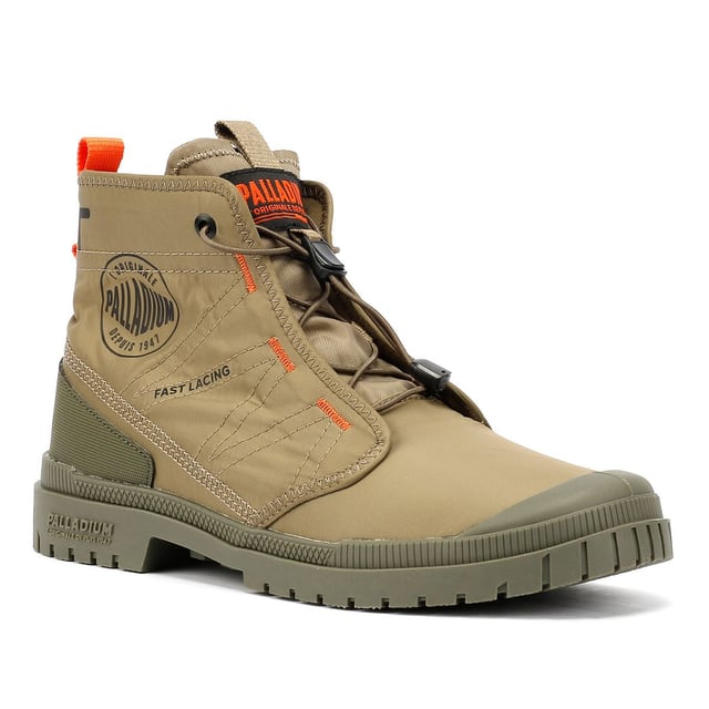 Lightweight nylon upper boots designed for comfort and versatility. Featuring an elastic lace-up fastening with toggle for a secure, adjustable fit. Built on a durable TPR outsole for enhanced grip and flexibility.