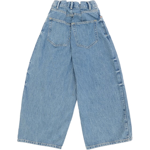 100% organic cotton. Raey's Extra Fold jeans feature stitched folds at the waist and are designed for a slouchy fit that's balanced by the wide cropped legs
