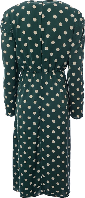 AX Paris Womens Green Polka Dot Plunge Neck Dress