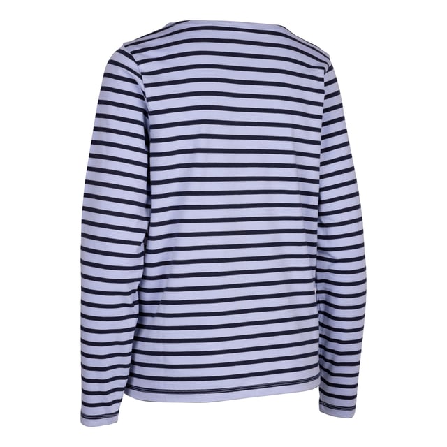 95% Baumwolle, 5% Elastan. Gewebe: Jerseyware. Design: Garngefärbte Streifen. Gerippte Einbindung, Gewebtes Hemdetikett. GSM (Gramm pro Quadratmeter): 180. Langärmlig. Bündchen: gerippt. Rundhalsausschnitt. XXS: 78,74 cm. XS: 81,28 cm. S: 86,36 cm. M: 90,17 cm. L: 96,52 cm. XL: 102 cm. XXL: 107 cm. 3XL: 112 cm.