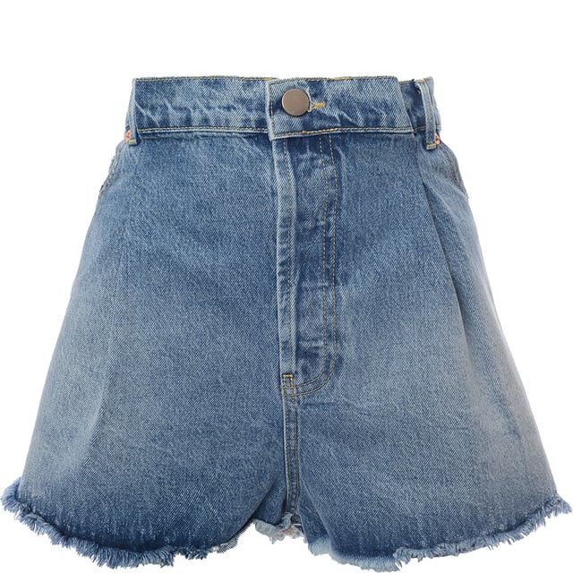 COMPOSITION: 100% cotton. Raey's blue Rivet shorts are sure to become indispensable during the warmer months, thanks to their understated finish and relaxed fit. They're made from subtly distressed washed cotton denim with a mid-rise waist, then trimmed with rolled cuffs and accented with copper-toned rivets. Wear them with casual knitwear and trainers for a nonchalant mood. Raey fuses sharp silhouettes with luxury fabrics to create clean, minimal and effortless pieces for contemporary women as featured in Marie Claire, Elle and Stella.