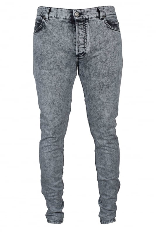 Graue Balmain-Jeans.Taschen vorne und hinten.Logodetail auf der Rückseite.Verblasster Effekt auf der Vorder- und Rückseite.Reißverschluss vorne.98 % Baumwolle und 2 % Elasthan.Made in Italy.
