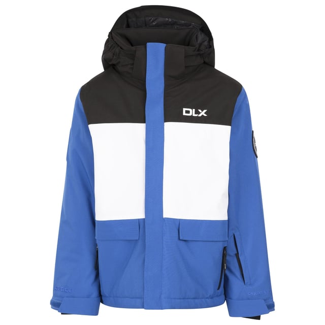 Outer Materials: 100% Polyester. Fabric: DLX. Filling: Down-Touch, Polyester. Lining: Polyamide, Polyester. Design: Colour Block, Text. Contrast Zip, Detachable Snowskirt, Underarm Zips. Neckline: Hooded. Cuff: Inner Stretch, Touch Fastening Tab. Sleeve-Type: Long-Sleeved. Hood Features: Detachable Hood. Pockets: 2 Lower Pockets, Double Entry, Ski Pass Pocket, Zip. Fastening: Full Zip, Water Repellent Zip. Hem: Drawcord. 11-12 Years: 31 in. 2-3 Years: 21 in. 3-4 Years: 22 in. 5-6 Years: 24 in. 7-8 Years: 26 in. 9-10 Years: 28 in.