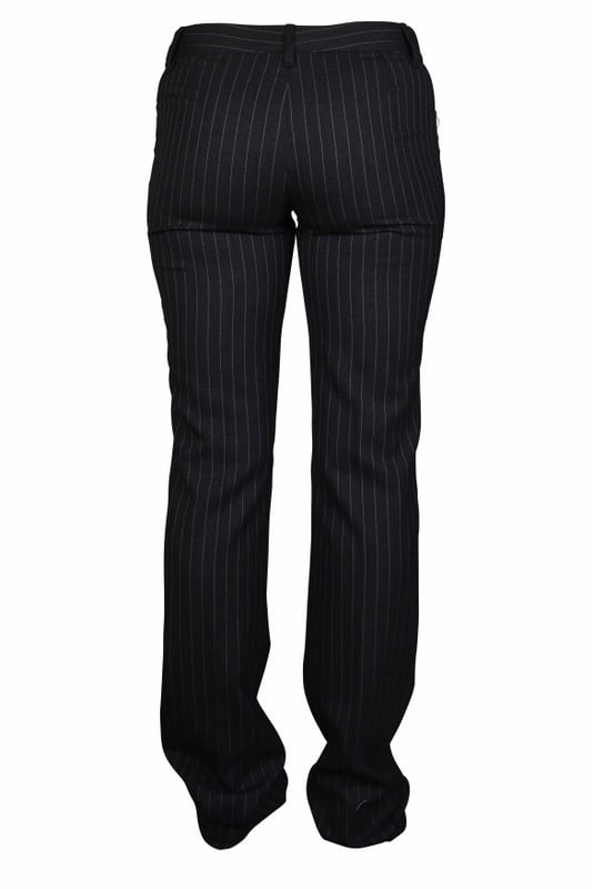 Pantalones grises en lana de Dolce & Gabbana con finas rayas blancas.Cierre de cremallera y botón en la parte delantera.Trabillas para cinturón en la cintura.Bolsillos en la parte delantera.Made in Italy.