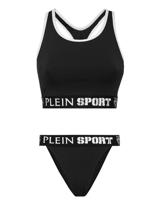 Descubre las características clave del bikini diseñado por el equipo creativo de Plein Sport.   Máxima comodidad y lycra de alto brillo de secado rápido.   Los dobladillos de color en contraste acentúan el talante deportivo de la prenda   Su diseño garantiza la libertad de movimientos y la máxima sujeción   Los tirantes elásticos con Logo tejido jacquard garantizan un ajuste impecable