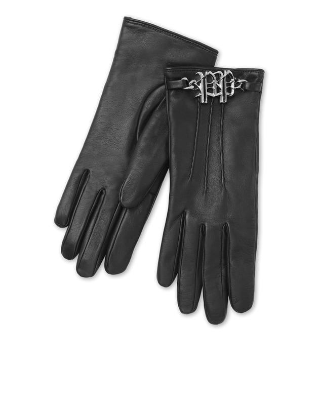 Details do make a difference. Discover the softness of these leather gloves with the unmistakable Plein touch.   Softest nappa    The iconic Monogram at wrist    Pure cashmere lining