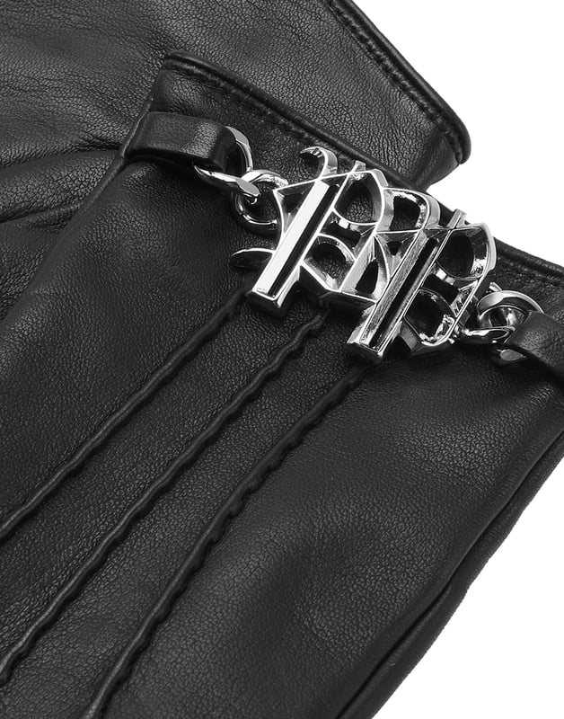 Details do make a difference. Discover the softness of these leather gloves with the unmistakable Plein touch.   Softest nappa    The iconic Monogram at wrist    Pure cashmere lining