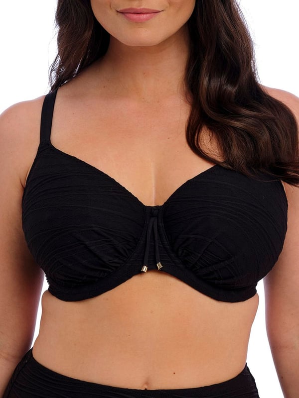 Fantasie Beach Waves Gathered Full Cup Bikini Top. With gathered cups and fixed fully adjustable straps. The product is recommended for hand wash only.