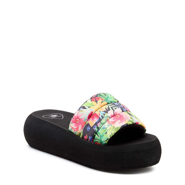Womens Rocket Dog Splash Tie Dye Flatform Slide SandalsMet hun opvallende bloemenprint verheffen deze chique plateausandalen je look en bieden ze uitzonderlijk comfort dankzij de gewatteerde bandjes en het lichtgewicht EVA-voetbed. Verwen je voeten met de perfecte mix van mode en comfort! - Gewatteerde bandjes voor extra comfort en een vleugje luxe.- EVA-voetbed voor extra comfort en een boost van 5,4 cm.- Perfect voor strandfeesten en het showen van je moeiteloze stijl.- Combineer ze met alles van denim shorts tot je favoriete zomerjurk.- Hakhoogte: 5,4 cm- Bovenwerk en voering van textiel Synthetische zool.- Ref: SPLASHLT