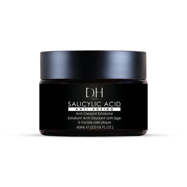 Dr H Salicylic Acid Anti-Ageing Exfoliator 60ml Revitalise your skin with our Radiant Renewal Exfoliator, expertly designed for all skin types, especially those battling dullness, clogged pores, and rough texture. Infused with powerful ingredients like Salicylic Acid, Walnut Shell Powder, and Coffee Seed Extract, this luxurious formula gently exfoliates to reveal a smoother, clearer complexion. Say goodbye to tired skin as it deeply hydrates with Glycerin and Shea Butter, leaving you with a radiant glow. Enjoy the benefits of a gentle exfoliation that unclogs pores, prevents breakouts, and restores vibrancy. Suitable for sensitive skin, our vegan and cruelty-free product is free from parabens, sulfates, and artificial fragrances. Experience the transformation and shop now to uncover your skin's natural brilliance!