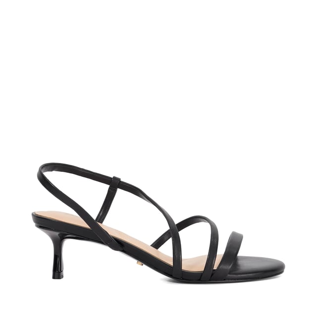 Designed with delicate asymmetric straps that have been designed to curve and flatter the foot, Movement is the ultimate day through to evening style. Resting on a chic kitten heel the adjustable ankle straps guarantees the perfect fit.
