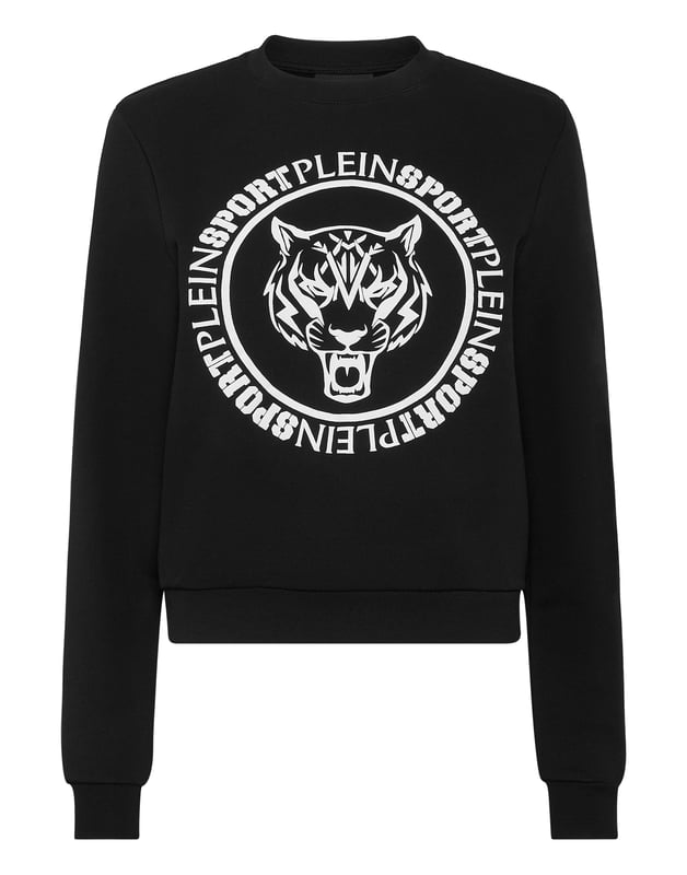 Train and chill out in full comfort with this Plein Sport sweatshirt.   Blend cotton fleece   The iconic Tiger is featured on the front   Crop fit   Rib knit hems