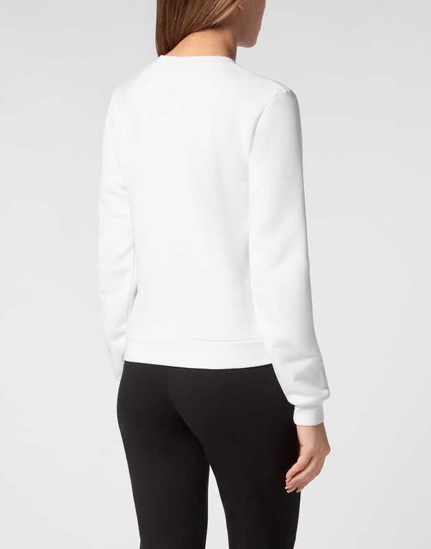 Train and chill out in full comfort with this Plein Sport sweatshirt.   Blend cotton fleece   The iconic Tiger is featured on the front   Crop fit   Rib knit hems