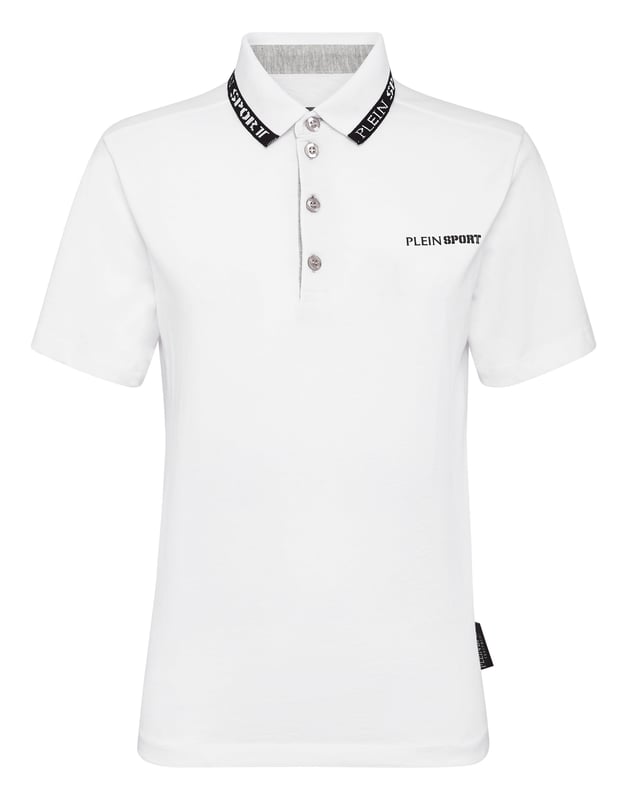 Check out the comfort of this polo shirt, great for a tennis match or on a golf course.   Maximum comfort thanks to the natural flexibility of cotton jersey   Logoed buttons   Rib knit contrasting colored collar and cuffs   Brand print at left chest   Two-needle stitching bottom hem   Figure fitting