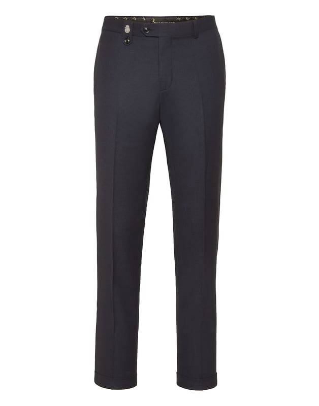 Classic-cut trousers are a must-have that all mens wardrobes should have. We recommend this woven wool model. Discover all their features.   Partridge eye wool fabric   Button fastening waistband   Stud on belt loop   Welt pockets   Turn-up cuffs