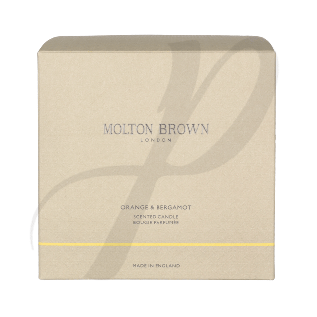 Mol 3 Wick Candle Oran&Bergm 600g Experience the captivating fragrance of Molton Brown's Orange & Bergamot Candle, a luxurious addition to your home. Launched in 2015, this exquisite candle features a vibrant blend of citrus notes, including orange, bergamot, and mandarin, complemented by the warmth of neroli, cardamom, and galbanum. The base notes of musk, ylang-ylang, and cedarwood create a rich, soothing atmosphere. Crafted by the renowned cruelty-free brand Molton Brown, this 600g candle is perfect for creating a serene ambiance in any space.