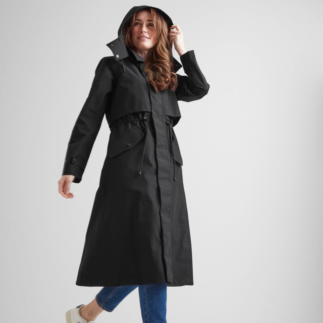When it comes to waterproof jackets, it doesnâ€™t get much more stylish than the Alva. Designed in the classic trench-coat silhouette, the Alva is a great looking coat that also comes with heaps of practical features. Its fully taped seams and waterproof coating ensures you keep the rain out and the warmth in, which is ideal for when the rain pours and the winds blow. Also, to ensure youâ€™re ready for whatever the weather throws at you, the removable and adjustable hood comes complete with drawcords at the opening, while the handy two-way zip provides extra mobility. Whatâ€™s more, the toggle adjusters on the waist offer that â€œcinched-inâ€ feel, which is both figure-flattering and great for keeping your torso toasty. With style and substance in abundance, the Alva is your trusty companion for keeping you dry and stylish in the unpredictable British weather.