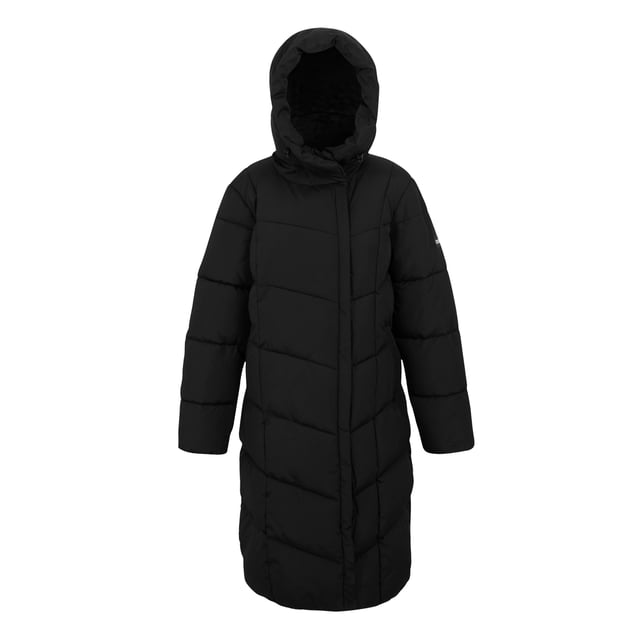 100% Polyester. Filling: Feather-Free, Insulated, Midweight, Recycled, Synthetic Down. Lining: Taffeta. Design: Logo, Quilted. Fabric Technology: DWR Finish. Branded Badge. Neckline: Hooded. Sleeve-Type: Long-Sleeved. Length: Long. Pockets: 2 Lower Pockets, 1 Internal Pocket, Zip. Fastening: Full Zip. 8 UK: 32 in. 10 UK: 34 in. 12 UK: 36 in. 14 UK: 38 in. 20 UK: 45 in. 18 UK: 43 in. 16 UK: 40 in.