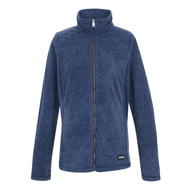 Dare 2B Womens/Ladies Mayse Full Zip Fleece Jacket (Navy Marl) 100% Polyester. Fabric: Fleece, Peached. Design: Marl, Plain. 170gsm. Neckline: High-Neck. Sleeve-Type: Long-Sleeved, Raglan. Pockets: 2 Side Pockets. Fastening: Full Zip. Sustainability: Made from Recycled Materials. 6 UK: 30 in. 8 UK: 32 in. 10 UK: 34 in. 12 UK: 36 in. 14 UK: 38 in. 20 UK: 45 in. 22 UK: 48 in. 24 UK: 50 in. 26 UK: 52 in. 18 UK: 43 in. 16 UK: 40 in.