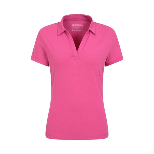 56% Cotton, 40% Polyester, 4% Elastane. Fabric: Soft Touch. Design: Plain. Neckline: Collared, V Neck. Sleeve-Type: Short-Sleeved. Fabric Technology: Lightweight, UV Protection. Fit: Fitted. 4 UK: 32 in. 6 UK: 33 in. 8 UK: 34 in. 10 UK: 35 in. 12 UK: 37 in. 14 UK: 39 in. 20 UK: 47 in. 18 UK: 44 in. 16 UK: 41 in.