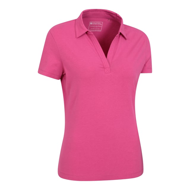 56% Cotton, 40% Polyester, 4% Elastane. Fabric: Soft Touch. Design: Plain. Neckline: Collared, V Neck. Sleeve-Type: Short-Sleeved. Fabric Technology: Lightweight, UV Protection. Fit: Fitted. 4 UK: 32 in. 6 UK: 33 in. 8 UK: 34 in. 10 UK: 35 in. 12 UK: 37 in. 14 UK: 39 in. 20 UK: 47 in. 18 UK: 44 in. 16 UK: 41 in.