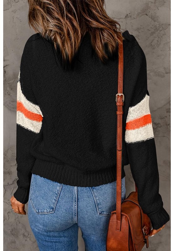 Black chevron striped
  Drop shoulder design
  Loose fit
  High
  quality materials
  Durable and long
  lasting
  Versatile and stylish
  Suitable for any gender