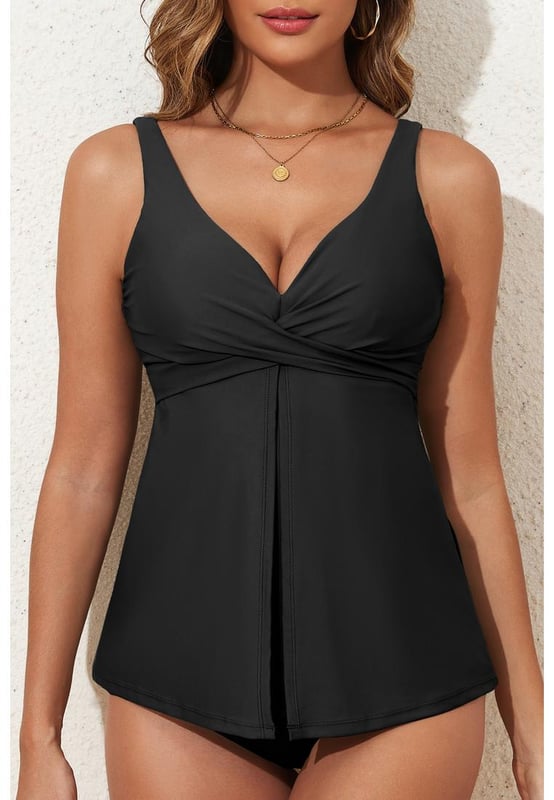 Our styles are designed with a trendy fitted look in mind following an international size standard. For the best fit we suggest choosing one size up from your usual. Be sure to check our sizing chart to find your perfect match!
  Stylish crossed V
  neck design adds a trendy touch to your beach look
  Adjustable straps offer a personalized and comfortable fit
  Babydoll silhouette creates a flattering and feminine shape
  Made with high
  quality quick
  drying fabric for maximum comfort
Material: 82% Polyamide 18% Elastane