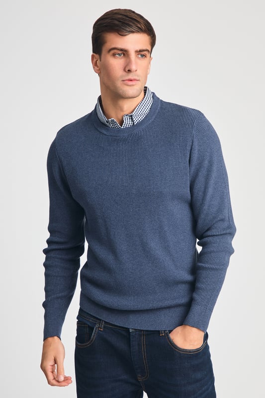 Upgrade your wardrobe with Kensington Eastside's mock shirt jumper. Featuring a ribbed crew neck with mock checked shirt, this easy-wear piece is made from 100% cotton for ultimate comfort and style. Perfect for effortless layering.