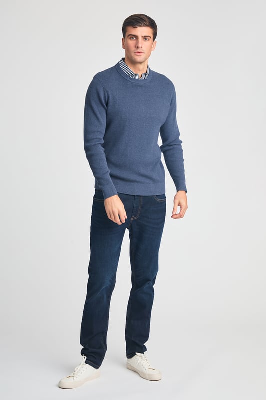 Upgrade your wardrobe with Kensington Eastside's mock shirt jumper. Featuring a ribbed crew neck with mock checked shirt, this easy-wear piece is made from 100% cotton for ultimate comfort and style. Perfect for effortless layering.