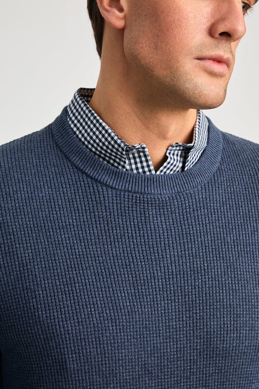 Upgrade your wardrobe with Kensington Eastside's mock shirt jumper. Featuring a ribbed crew neck with mock checked shirt, this easy-wear piece is made from 100% cotton for ultimate comfort and style. Perfect for effortless layering.