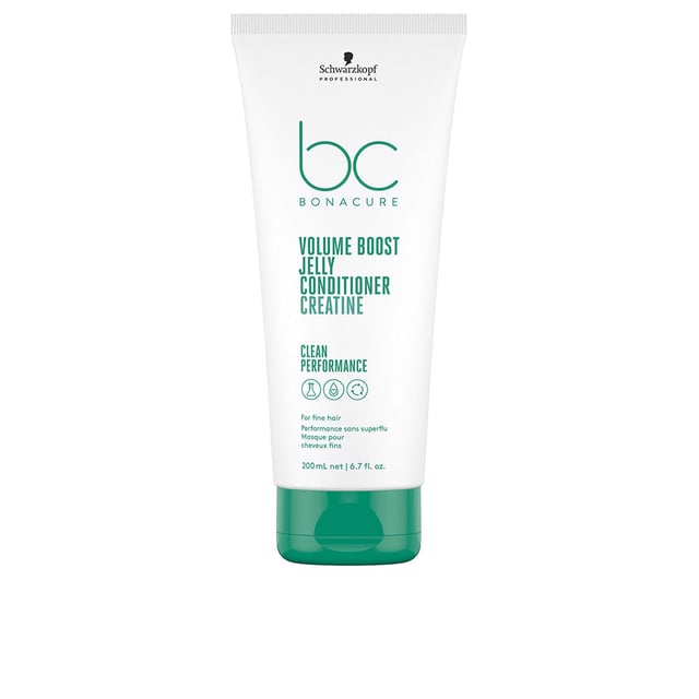 Bc Volume Boost Jelly Conditioner 200 ml Der BC Volume Boost Gel-Conditioner von Schwarzkopf ist ein innovatives Pflegeprodukt aus der Bonacure-Reihe. Speziell zur Behandlung von feinem Haar konzipiert, enthält dieses leichte Gel keine Silikone oder synthetischen Farbstoffe. Die Vorteile liegen auf der Hand: Es glättet und entwirrt mühelos das Haar, fördert die Elastizität und sorgt für mehr Volumen. Außerdem ist es ein veganes* Pflegeprodukt.