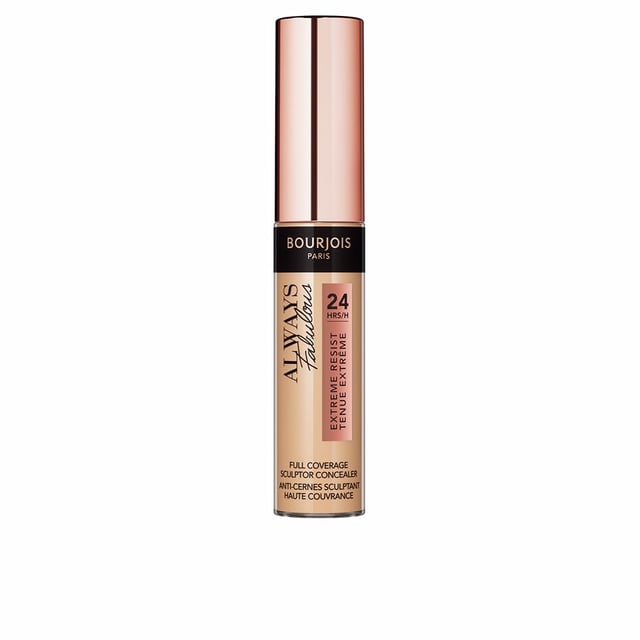 ALWAYS FABULOUS FULL COVERAGE SCULPTOR CONCEALER de BOURJOIS. ¿Deseas lucir fabulosa las 24 horas del día? Con el Always Fabulous The Sculptor de Bourjois París, ¡puedes lograrlo! Este corrector de cobertura completa ofrece resultados duraderos de hasta 24 horas. Es un auténtico 3 en 1, capaz de ocultar ojeras y otras imperfecciones, iluminar zonas específicas y definir áreas de sombra. Su fórmula, enriquecida con ácido hialurónico y vitamina E, proporciona una hidratación que mantiene tu piel con un aspecto fresco y saludable durante todo el día. Su aplicación es sencilla gracias a su punta XXL. Corrige, contornea e ilumina con la maestría de un verdadero artista parisino con el Always Fabulous The Sculptor de Bourjois París.