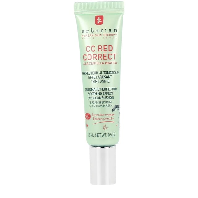 Experience flawless skin with Erborian CC Red Correct Cream SPF25, designed to soothe and perfect your complexion. This innovative skincare solution effectively reduces redness and evens skin tone using a unique green-to-skin tone adaptive formula. Enriched with Centella Asiatica for enhanced radiance and Glycerin for optimal hydration, it leaves your skin feeling soft and smooth. Perfect for daily use, apply a thin layer after cleansing, either alone or over your moisturizer. Discover the blend of advanced Korean technology and natural herbal ingredients with Erborian.