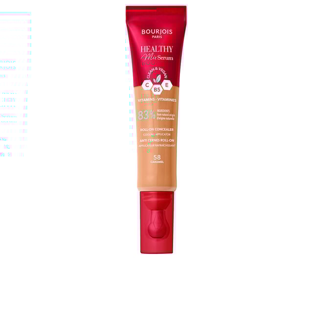 El nuevo corrector Healthy Mix Serum de Bourjois te permitirá lograr una piel luminosa y saludable. Esta innovadora fórmula fusiona las características de un contorno de ojos con las de un corrector, brindando así un producto multifuncional. Gracias a su combinación de vitaminas, tu piel lucirá siempre en su mejor estado. La textura es jugosa y suave al tacto, lo que la hace muy agradable de aplicar. Además, está enriquecido con cafeína que, gracias a sus propiedades antioxidantes, contribuye a reducir la apariencia de las líneas de expresión. Su formato compacto facilita el transporte, y su práctico aplicador asegura que cuides tu piel mientras lo usas, permitiendo una aplicación sencilla en cualquier momento. ¿Qué estás esperando para probarlo?