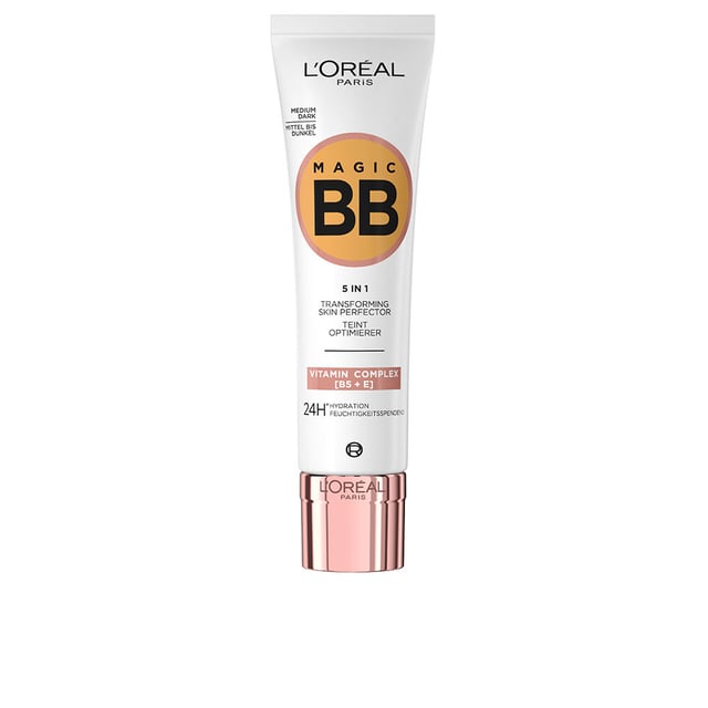 Magic Bb Cream Spf10 #mitteldunkel 30 ml Die LORÉAL PARIS MAGIC BB Creme mit SPF 10 bietet eine 5-in-1 Lösung für Ihr Make-up. Sie spendet nicht nur intensive Feuchtigkeit, sondern bietet auch sofortigen Schutz und ein strahlendes Hautbild. Innerhalb von zwei Wochen wird Ihr Teint ausgeglichen und die Haut fühlt sich weicher an. Mit einem Lichtschutzfaktor von 11 ausgestattet, überzeugt die leichte Formel, die sich beim Auftragen nahtlos in Make-up verwandelt. Erleben Sie die Perfektion eines natürlichen Nude-Finishs!