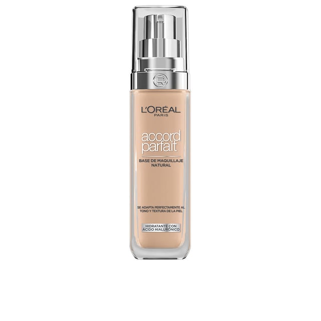 Die ACCORD PARFAIT Foundation von LOréal ist eine hervorragende Grundlage für Ihr Make-up. Ihre innovative Formel ist mit Aloe Vera und Hyaluronsäure angereichert und enthält zudem Mineralpigmente sowie 80 % Feuchtigkeit. Dies sorgt dafür, dass Ihre Haut gut mit Feuchtigkeit versorgt wird und ein natürliches, gleichmäßiges Finish erhält, das sich anfühlt wie eine zweite Haut. Die leichte, nicht fettende Textur bietet ein angenehmes Hautgefühl und schützt dank der enthaltenen Sonnenschutzmittel und Antioxidantien.