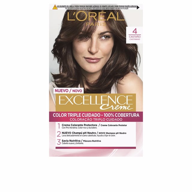 EXCELLENCE CREME # 8 hellblond von LOréal ist eine dauerhaft haltbare Haarfarbe mit hoher Deckkraft. Diese spezielle Creme sorgt für eine vollständige Abdeckung von grauem Haar und ein gleichmäßiges, lebendiges Farbergebnis. Ihre innovative Formel bietet Schutz und Pflege während des gesamten Färbeprozesses, wodurch das Haar ein strahlendes, natürliches und geschmeidiges Finish erhält. Mit wertvollen Inhaltsstoffen wie Prokeratin, Ceramid und Kollagen wird das Haar gestärkt, geschützt und revitalisiert, dies hilft, Trockenheit zu vermeiden und sorgt für Flexibilität und Strapazierfähigkeit. Das Produkt ist in verschiedenen Farbtönen erhältlich und enthält alle notwendigen Komponenten für das Färben zu Hause: eine 72 ml Farbcreme, einen 44 ml Pflegebalsam, ein 12 ml Schutzserum und einen Applikator-Kamm. Es ist geeignet für alle Haartypen.