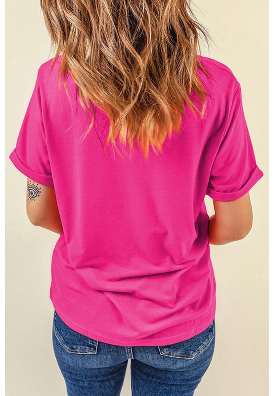 Rose Red Glitter He is Risen Cross Printed Crewneck Tee
  Glittering cross with He Is Risen phrase for a festive Easter vibe
  Classic crew neck design
  Short sleeves for a relaxed style
  Available in multiple sizes
  Fits true to size
  Pairs well with jeans or shorts
Material: 62% Polyester 32% Cotton 6% Elastane