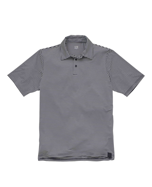 This stripe polo shirt is cut from a moisture wicking fabric-that will dry quickly to help hide sweat - it's been given added stretch to ensure optimum comfort. It's super soft, breathable, and comes in a comfortable regular fit shape. The hem is longer at the back to avoid gaping. 88% polyester / 12% elastane, 180gram sweat wicking material.