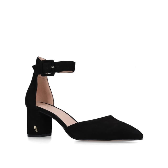 Add
a little glam to your look with the Burlington heels. The upper is sprinkled
with small gold studs and a delicately curved pointed toe. The ankle strap is
easily adjustable all sat on a chicly blocked 60mm heel.
