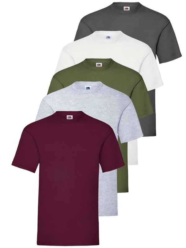 The Original Fruit of the Loom short sleeve T-shirt for men and women features a crew neck with a taped neckline for added comfort, twin needle stitching on the neck, sleeves, and hem, and is made from soft Belcoro® yarn for a premium feel; crafted from 100% cotton with a fabric weight of 135 GSM for white and 145 GSM for all other colours, this high-quality, machine-washable basic tee is perfect for everyday wear.