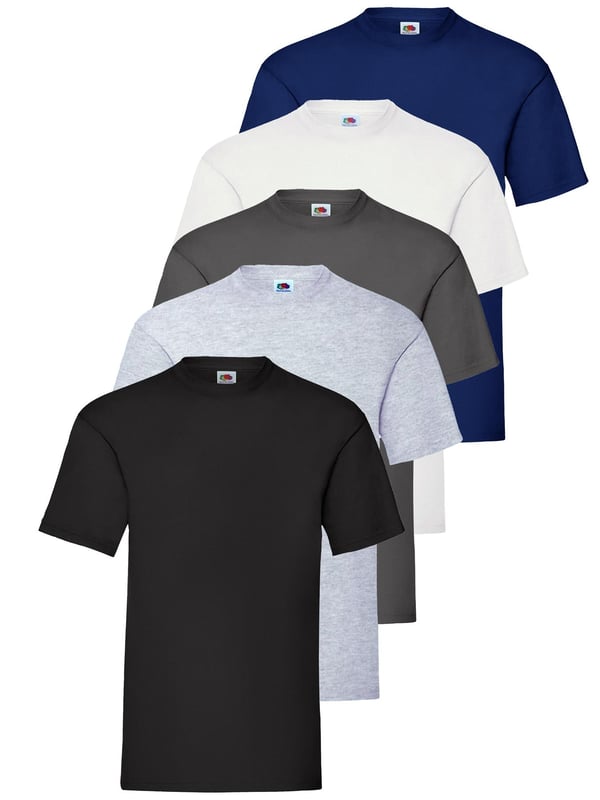 The Original Fruit of the Loom short sleeve T-shirt for men and women features a crew neck with a taped neckline for added comfort, twin needle stitching on the neck, sleeves, and hem, and is made from soft Belcoro® yarn for a premium feel; crafted from 100% cotton with a fabric weight of 135 GSM for white and 145 GSM for all other colours, this high-quality, machine-washable basic tee is perfect for everyday wear.