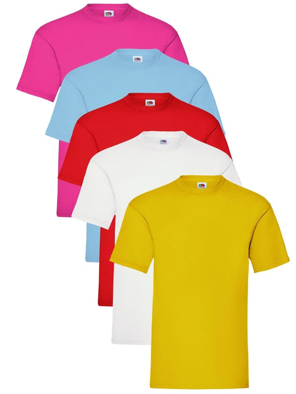 The Original Fruit of the Loom short sleeve T-shirt for men and women features a crew neck with a taped neckline for added comfort, twin needle stitching on the neck, sleeves, and hem, and is made from soft Belcoro® yarn for a premium feel; crafted from 100% cotton with a fabric weight of 135 GSM for white and 145 GSM for all other colours, this high-quality, machine-washable basic tee is perfect for everyday wear.