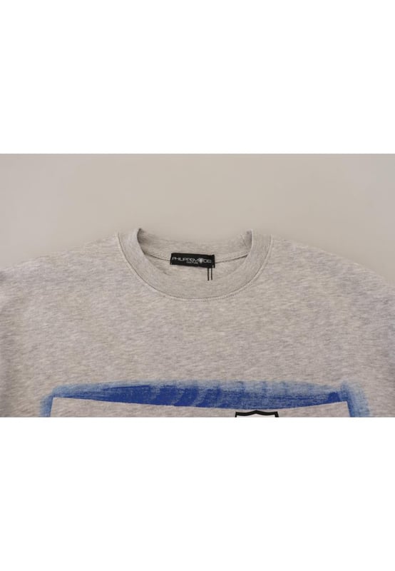 Marca: PHILIPPE MODEL  
Condición: Nuevo con etiquetas  
Tipo: Suéter de manga larga  
Color: Gris estampado  
Material: 100% algodón  
Detalles del logo  
Género: Mujeres  