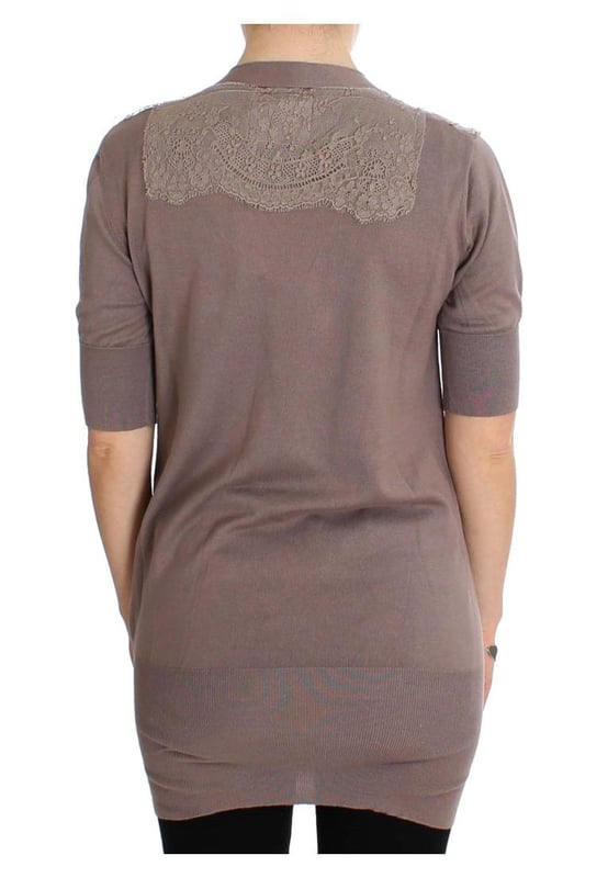 Brand new with tags
  100% Authentic PINK MEMORIES lace cardigan sweater
  Made in Italy
  Color: Purple
  Material: 100% Cotton
  Full front button closure
  Logo details
  Perfect for any wardrobe