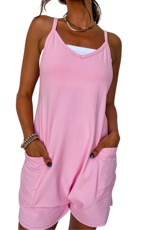 Soft jersey material
  Spaghetti straps
  V
  neck
  Large armholes
  Patch pockets
  Simple pure color design
  Suitable for all ages
  Available in different sizes
  Comes with size chart in CM and INCH
  Cheap fashionable and Quality