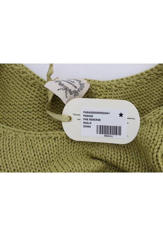 Brand: PINK MEMORIES
  Condition: New with tags
  Color: Green
  Style: Sleeveless vest sweater
  Origin: Made in Italy
  Material: 90% Cotton 10% Polyamide
  Logo details