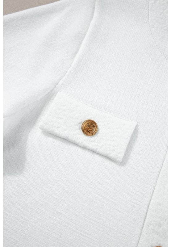 Our styles are designed with a trendy fitted look in mind following an international size standard. For the best fit we suggest choosing one size up from your usual. Be sure to check our sizing chart to find your perfect match!
  Unique gold button front design
  Textured lightweight knit fabric
  Perfect for summer wear
  Pairs well with both pants and skirts
  Available in sizes S M L and XL
  High elasticity
Material: 50% Viscose 28% Polyester 22% Polyamide
