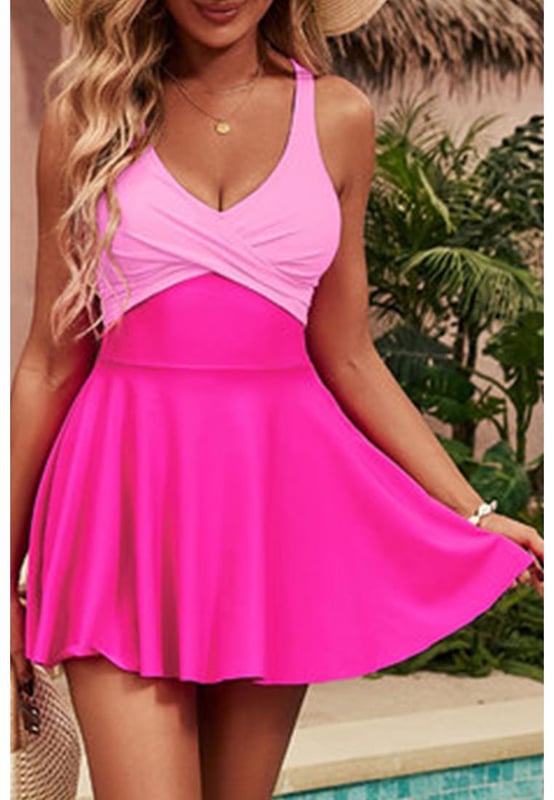 Flared silhouette
  Crisscross back straps
  V
  neckline
  Sleeveless design
  High
  quality material
  Available in multiple sizes