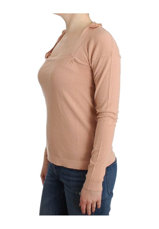 Authentic Ermanno Scervino striped wool blend sweater
  Made in Italy
  Material: 38% Nylon 33% Wool 29% Viscose (Final 100% Silk)
  Color: Orange
  Model: Longsleeve
  Logo details
  Brand new with tags